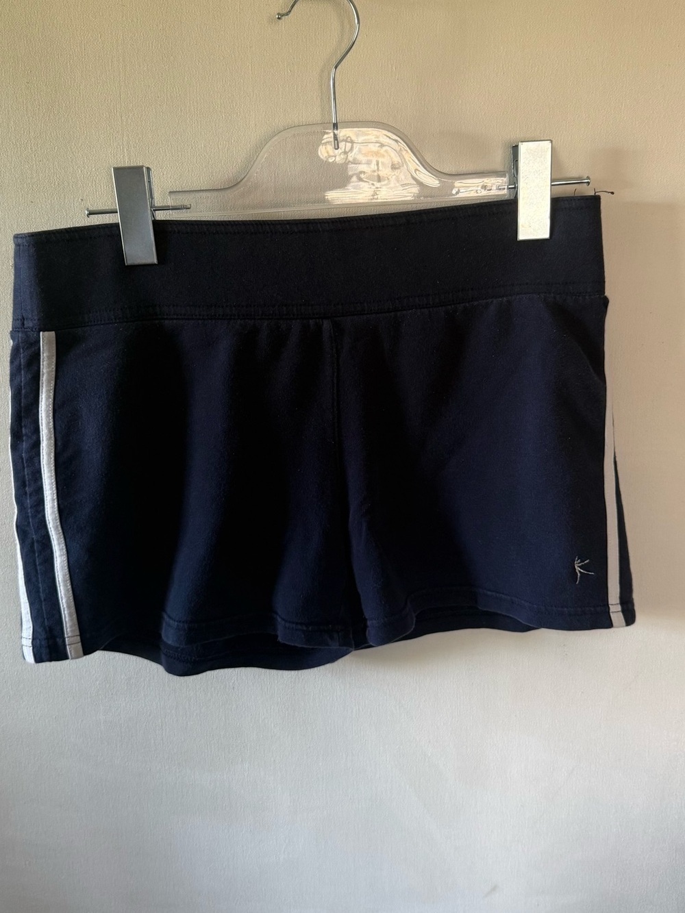 Danskin Now Navy and White Shorts with Side Stripes